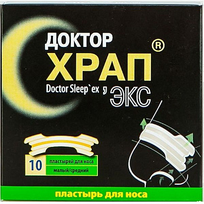 Пластырь для носа против храпа Доктор Храп Экс, размер малый/средний, 10 шт