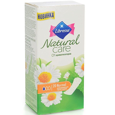 Ежедневные прокладки Libresse Natural Care Normal, 20 шт