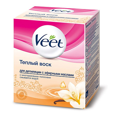 Воск теплый с эфирными маслами для депиляции Veet, 250 мл