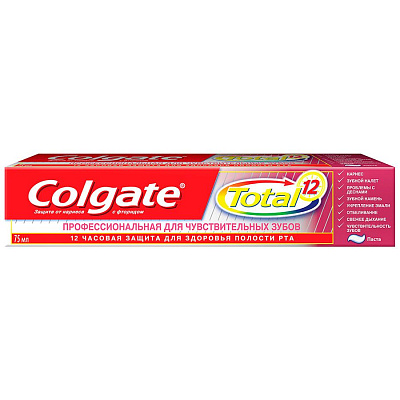 Зубная паста Total 12 Профессиональная для чувствительных зубов Colgate, 75 мл