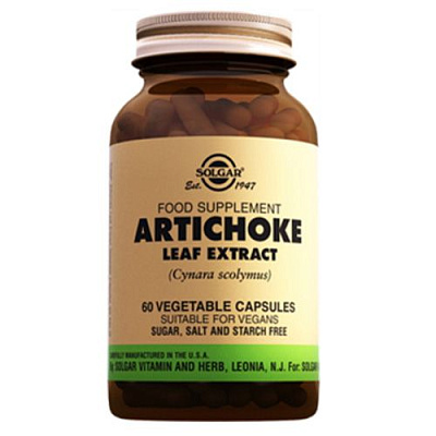Солгар Экстракт из листьев артишока Способствует желчегонному действию  Solgar  300 мг, 60 капсул