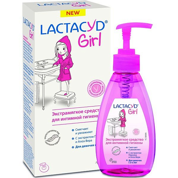 Средство для интимной гигиены девочек от 3 лет Lactacyd Girl, 200 мл