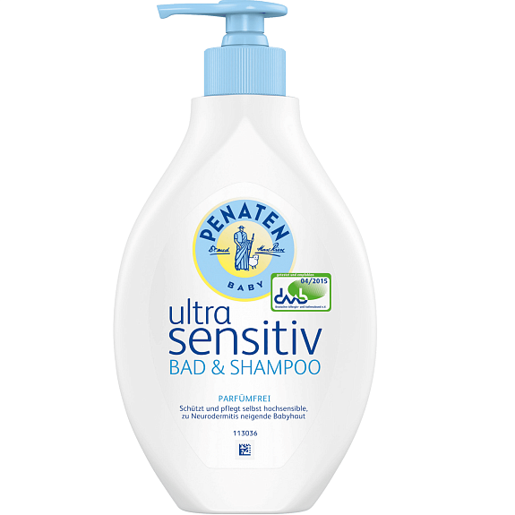 Детский шампунь и средство для купания младенцев с особо чувствительной кожей Penaten, 400 мл