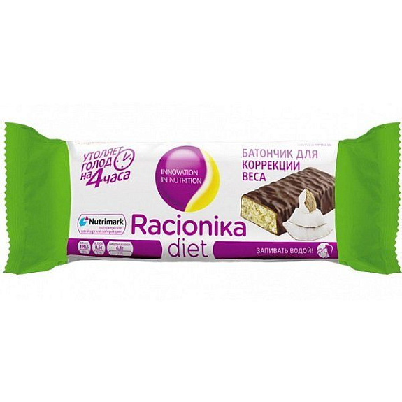 Батончик для коррекции веса Racionika Diet со вкусом кокоса, 60 г