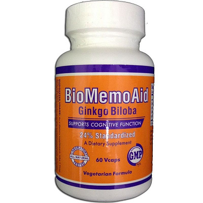 Гинкго Билоба экстракт Ginkgo Biloba BioMemoAid Now Foods 350 мг, 60 шт