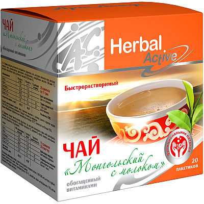 Чай монгольский с молоком, обогащенный витаминами Арт Лайф, 20 шт