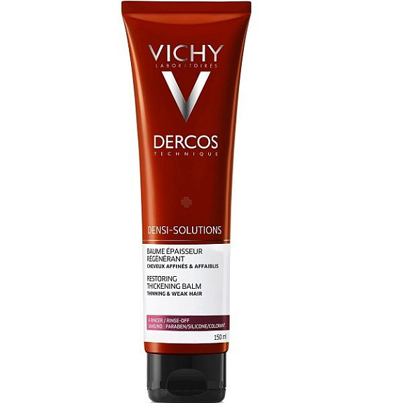 Уплотняющий восстанавливающий бальзам Vichy Dercos Densi-Solutions для истонченных и редеющих волос, 150 мл