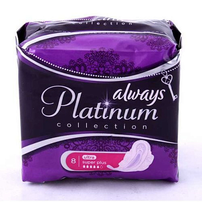 Прокладки гигиенические с крылышками Platinum Ultra Super Plus Always, 8 шт