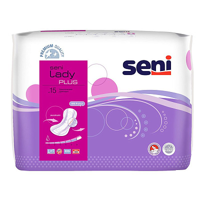 Прокладки lady plus урологические Seni, 15 шт