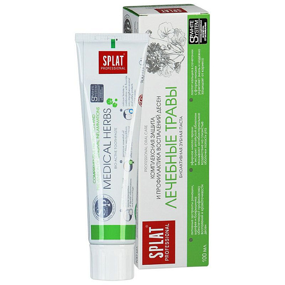 Зубная паста лечебные травы комплексная защита Splat, 100 мл