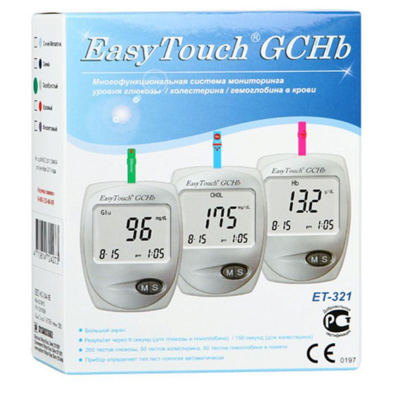 Анализатор крови Комплект глюкоза холестерин Easy Touch® GCHb, MG304-3E