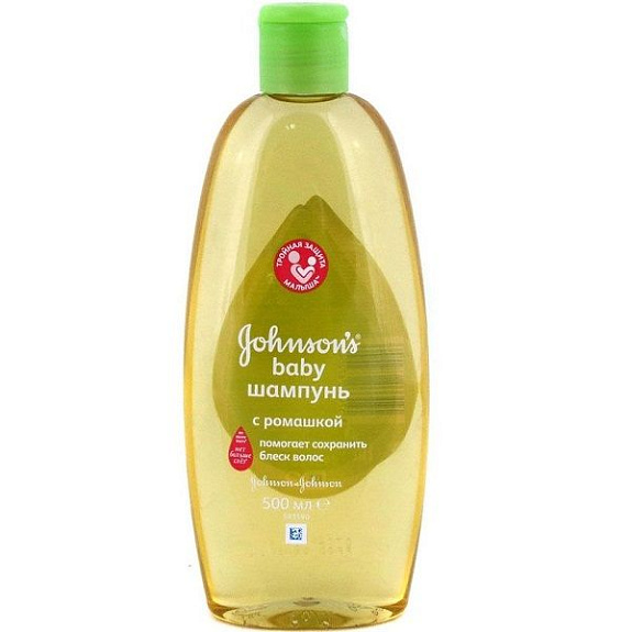 Детский шампунь с ромашкой Блеск и мягкость волос Тройная защита малыша, Johnson's® baby, 500 мл