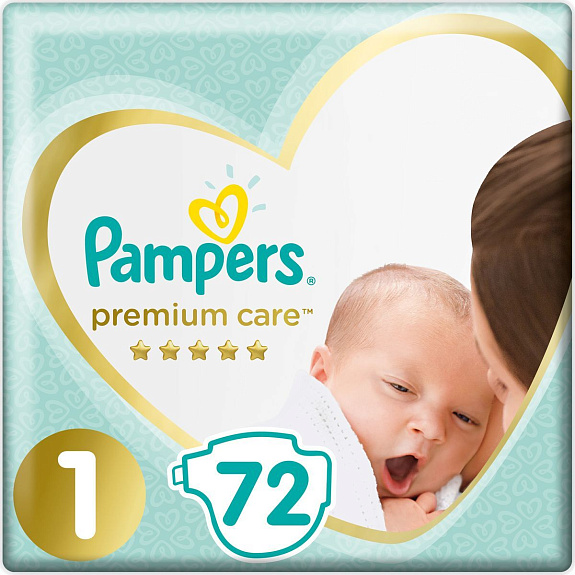 Подгузники для детей Premium Care Newborn Pampers 2-5 кг, 72 шт