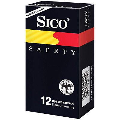 Презервативы safety безопасные классические Sico, 12 шт