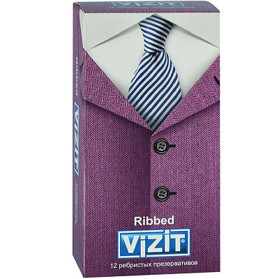 Презервативы Vizit Ribbed Ребристые, 12 шт