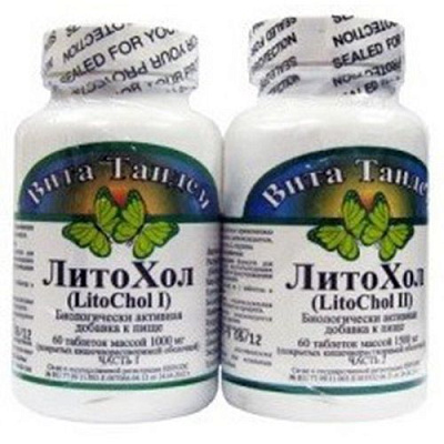 Литохол, Устранение развития камней в желчном пузыре, Альтера Холдинг, 2 банки по 60 таблеток