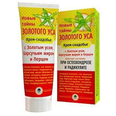 Крем-снадобье для при остеохондрозе и радикулите Новые тайны золотого уса, 75 мл