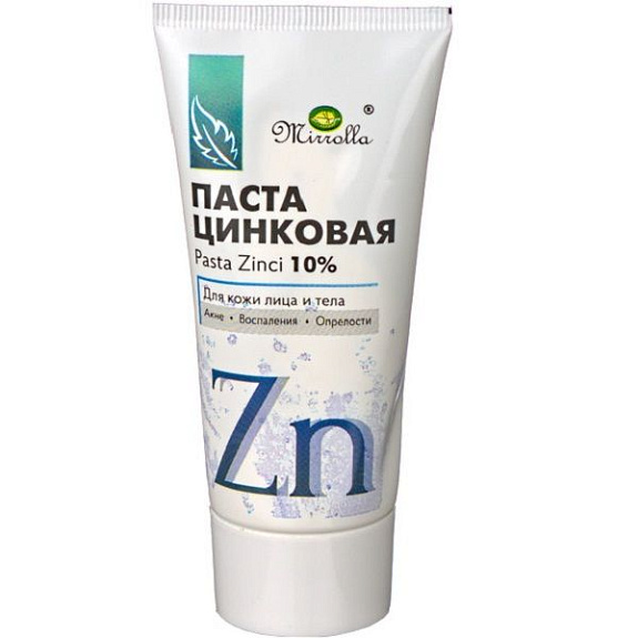Цинковая паста для кожи лица и тела Мирролла 10%, 40 мл