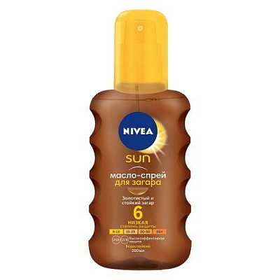 Масло-спрей для загара SPF 6 Nivea Sun, 200 мл