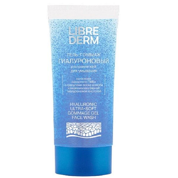 Гиалуроновый ультрамягкий гель-гоммаж для умывания Librederm, 150 мл