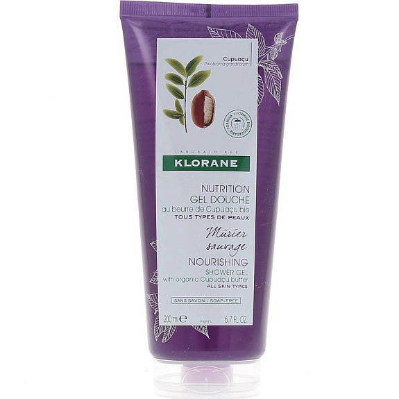 Увлажняющий гель для душа Дикая ежевика Klorane, 200 мл