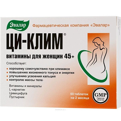 Витамины для женщин 45+ Ци-Клим в период возрастных гормональных изменений, 60 таблеток