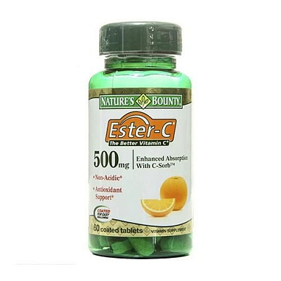 Эстер-С® безопасная для желудка форма витамина С Nature's Bounty, 500 мг, 60 таблеток