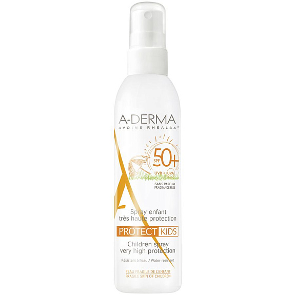 Солнцезащитный спрей A-derma Protect Kids SPF50+ для детей, 200 мл