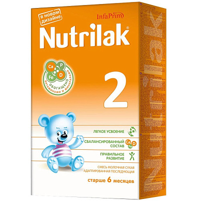 Сухая молочная адаптированная последующая смесь Nutrilak 2, 350 г
