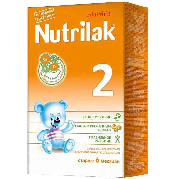 Сухая молочная адаптированная последующая смесь Nutrilak 2, 350 г