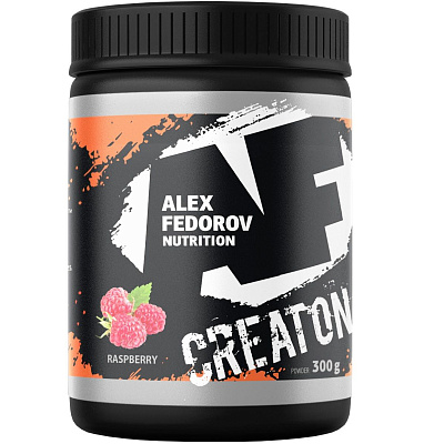 Креатин моногидрат с витаминами и аминокислотами CreatOn малина Alex Fedorov Nutrition, 300 г