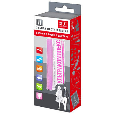 Дорожный набор ультракомплекс зубная паста и зубная щетка Splat, 40 мл