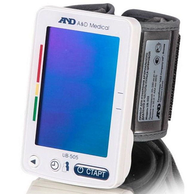 Тонометр ub-505 автоматический на запястье с индикатором положения руки A&D, 1 шт