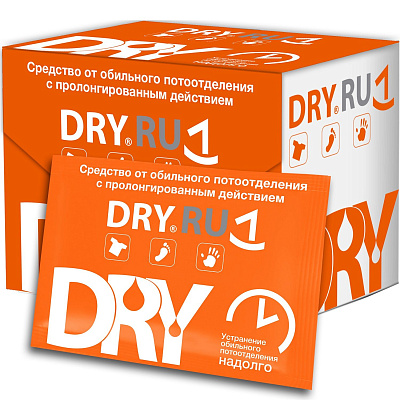 Салфетки от обильного потоотделения с пролонгированным действием Dry Ru, 10 шт