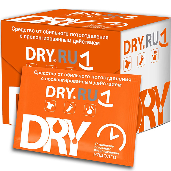 Салфетки от обильного потоотделения с пролонгированным действием Dry Ru, 10 шт