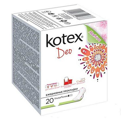 Прокладки ежедневные ультратонкие Deo Kotex, 20 шт