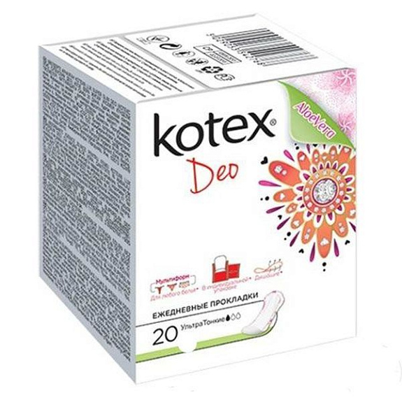 Прокладки ежедневные ультратонкие Deo Kotex, 20 шт