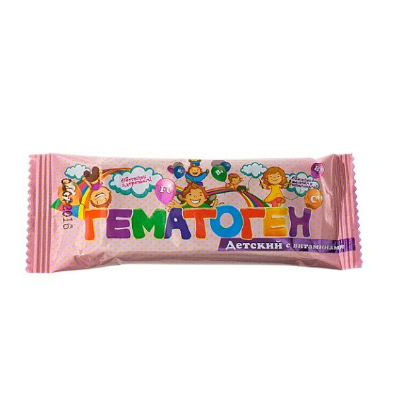 Детский гематоген с витаминами, батончик 30 г