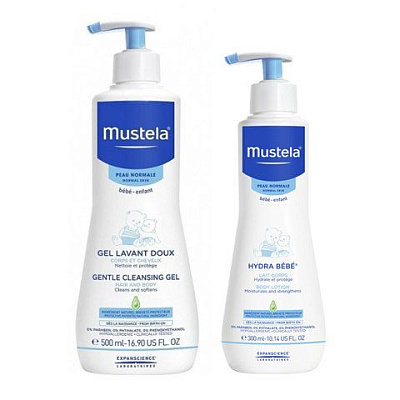 Набор купание и увлажнение 2 средства Mustela, 1 шт