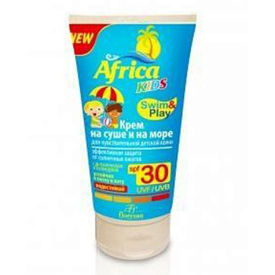 Крем солнцезащитный на суше и на море для чувствительной детской кожи spf 30 africa kids Floresan, 150 мл