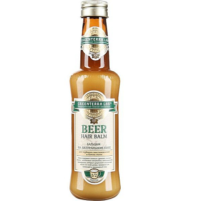 Бальзам Greenterra Lab на натуральном пиве для глубокого восстановления и блеска волос, 284 мл