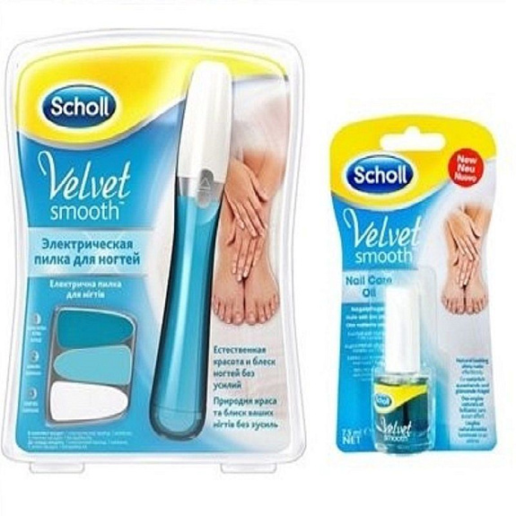 Набор пилка электрическая для ногтей и масло для ухода за ногтями 7,5 мл Scholl