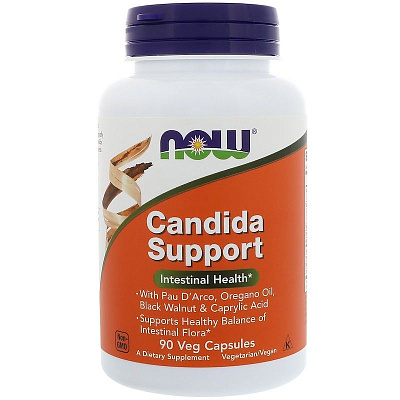 Кандида Саппорт Candida Support противопаразитарный и противогрибковый комплекс Now Foods, 90 шт