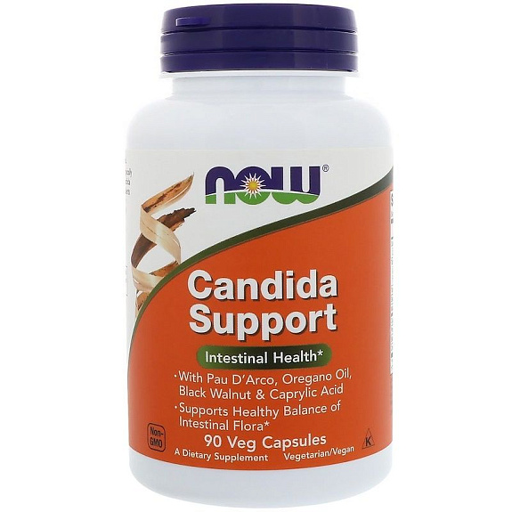 Кандида Саппорт Candida Support противопаразитарный и противогрибковый комплекс Now Foods, 90 шт