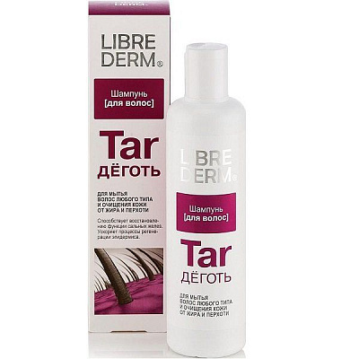 Шампунь Librederm Дёготь для волос любого типа и очищения кожи от жира и перхоти, 250 мл
