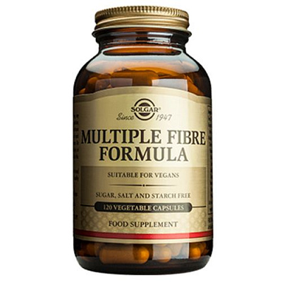 Солгар Мульти формула пищевых волокон  Мягкое очищение кишечника  Solgar  629 мг, 120 капсулы