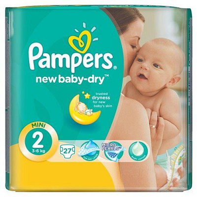 Подгузники для детей New Baby-Dry Mini Pampers 3-6 кг, 27 шт