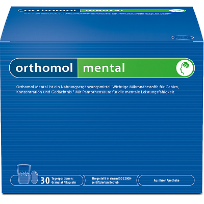 Orthomol Mental Ортомол Ментал для поддержания умственной работоспособности капсулы + порошок на 30 дней