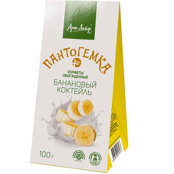 Конфеты Пантогемка плюс Банановый коктейль Арт Лайф, 100 г