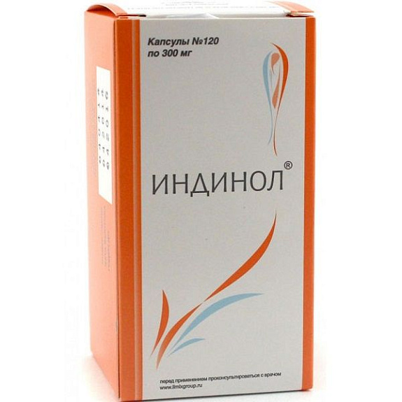 Препарат для лечения мастопатии, эндометриоза и дисплазии Индинол 300 мг, 120 шт